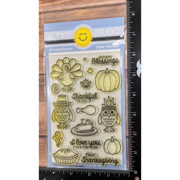 Sunny Studio Clear Stamps Thanksgiving SSCL-116 Harvest HAppiness - Picture 3 of 3